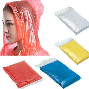 16PCS Unisex Adult Waterproof Raincoat Rain Coat Hooded Jacket Rainwear Camping